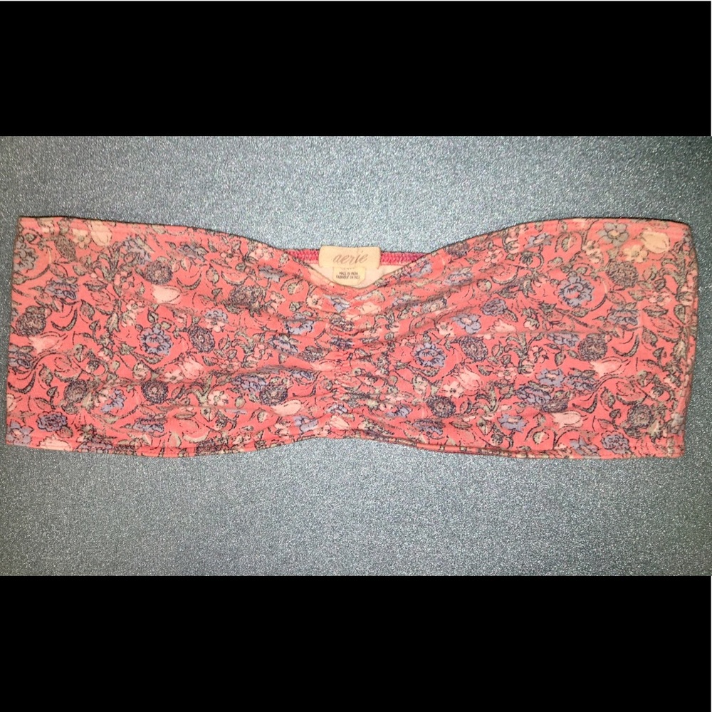 aerie | M | Coral & Blue Bandeau | Gently Worn